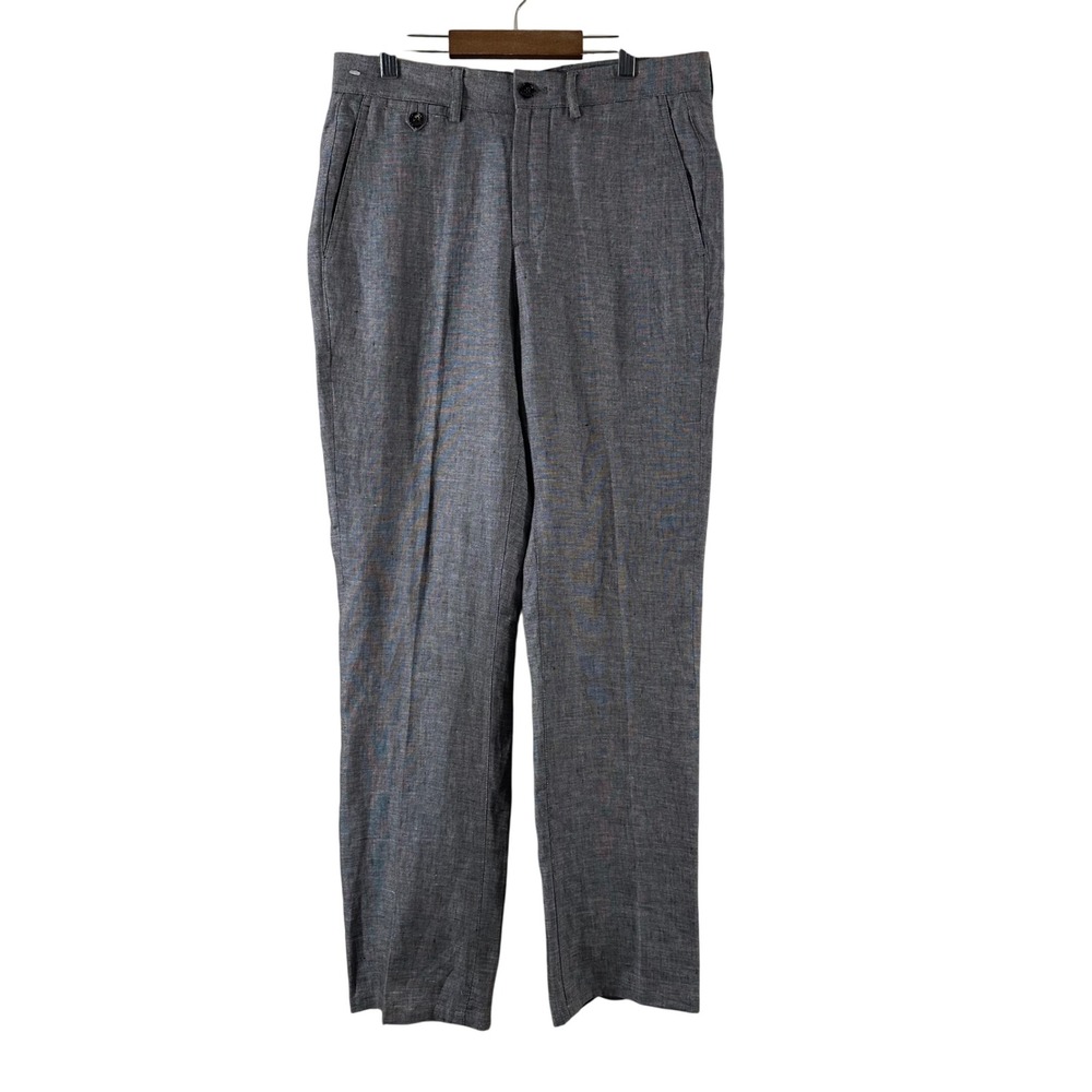 Murano Alex Slim Fit Pants Mens 30x30 Gray Baird McNutt Irish Linen Trousers NEW